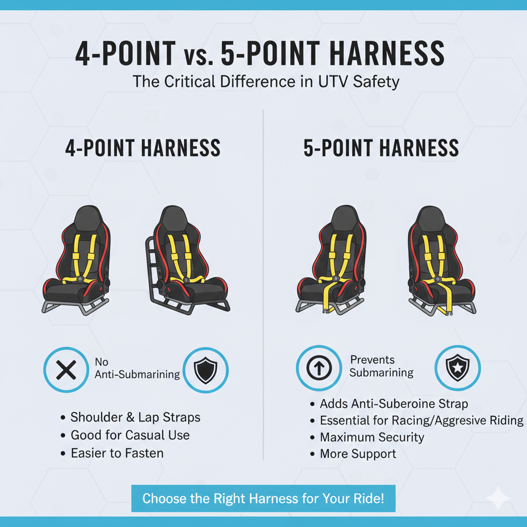 title: Beyond the Bench: Mastering UTV Custom Seating Configurations

Meta Description: Transform your UTV's comfort and safety with custom seating configurations. Explore the benefits of suspension seats, bench conversions, child seats, and the critical difference between 4-point and 5-point harness integration.