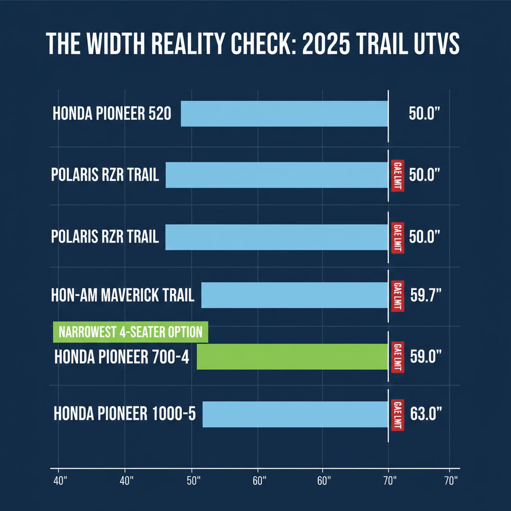  narrowest 4 seater utv for 50 inch trails
