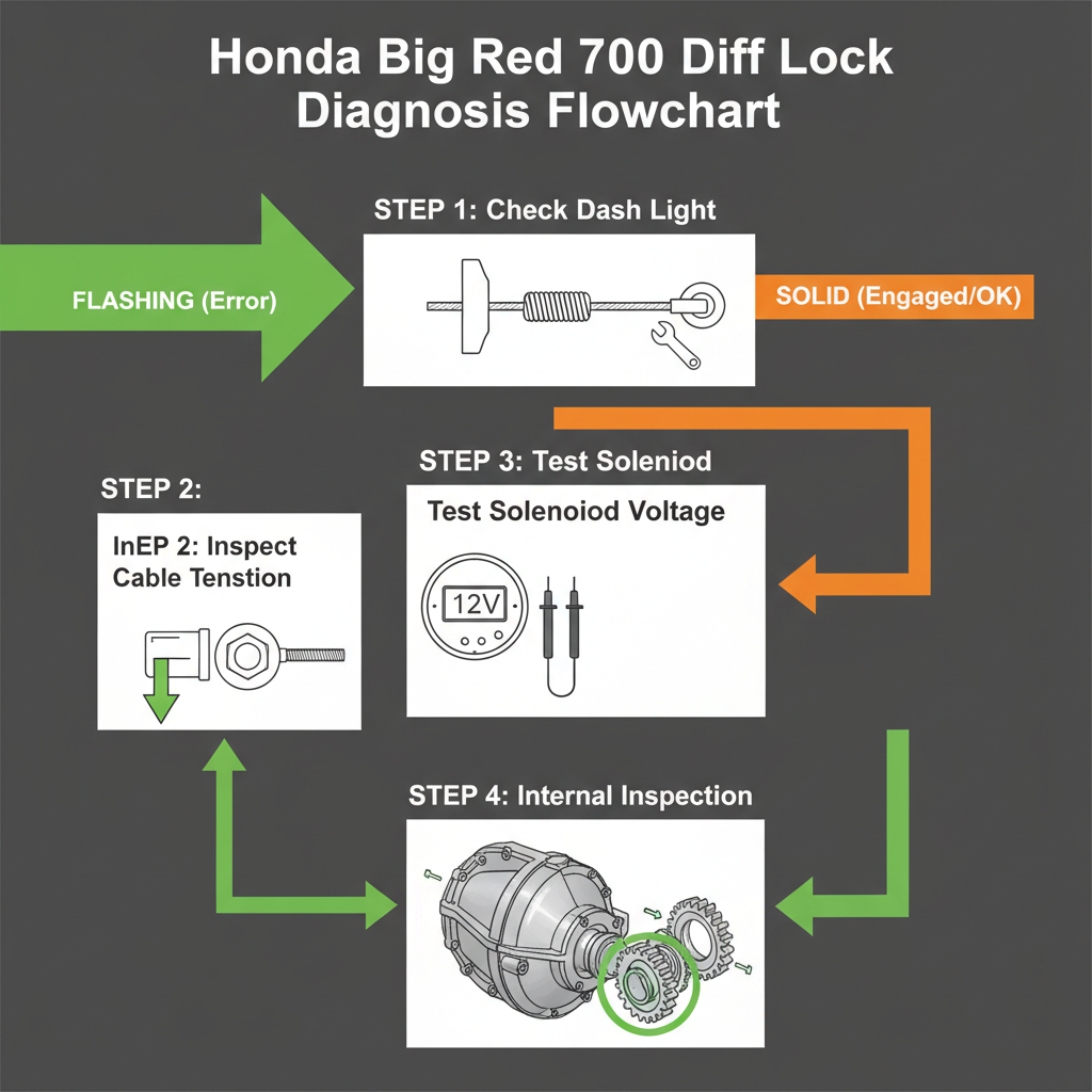 honda big red 700 diff lock problems