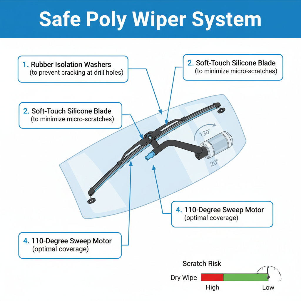  windshield wiper kit for poly windshield