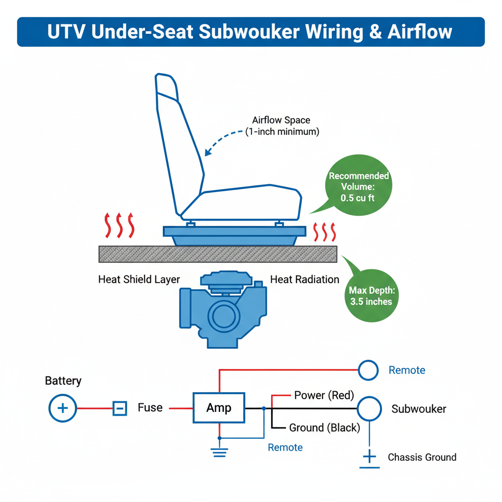 shallow mount subwoofer for under seat utv
