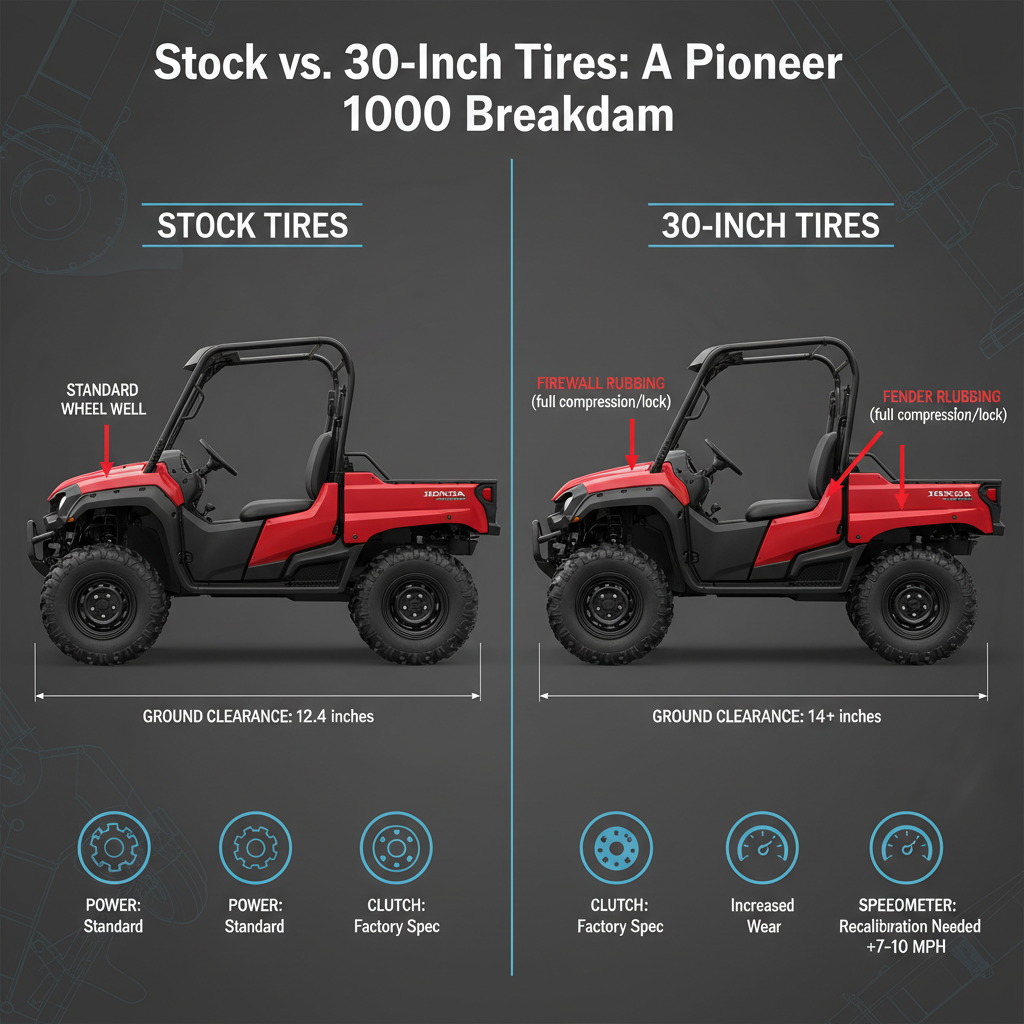  30 inch tires on stock honda pioneer 1000