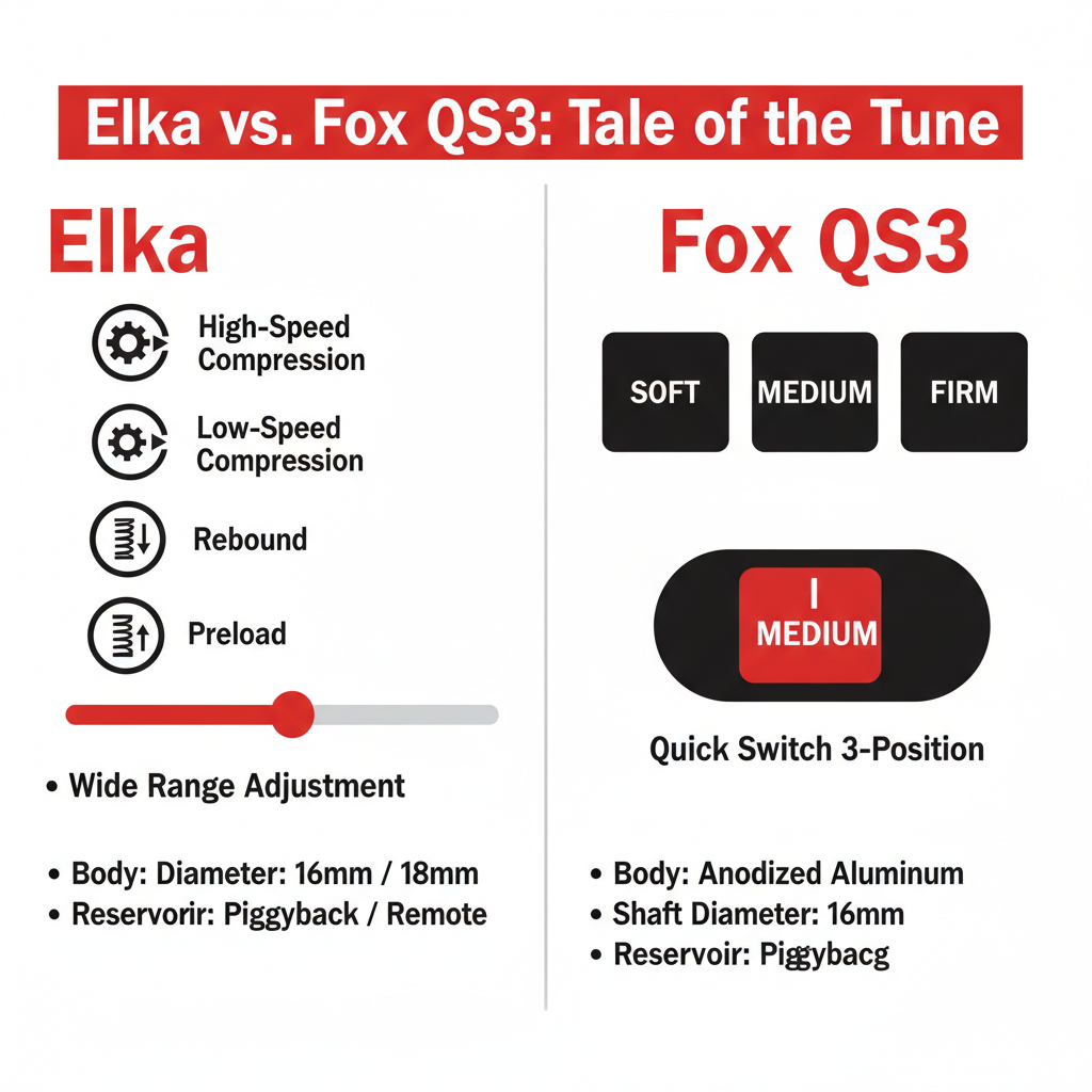  elka shocks vs fox qs3 utv