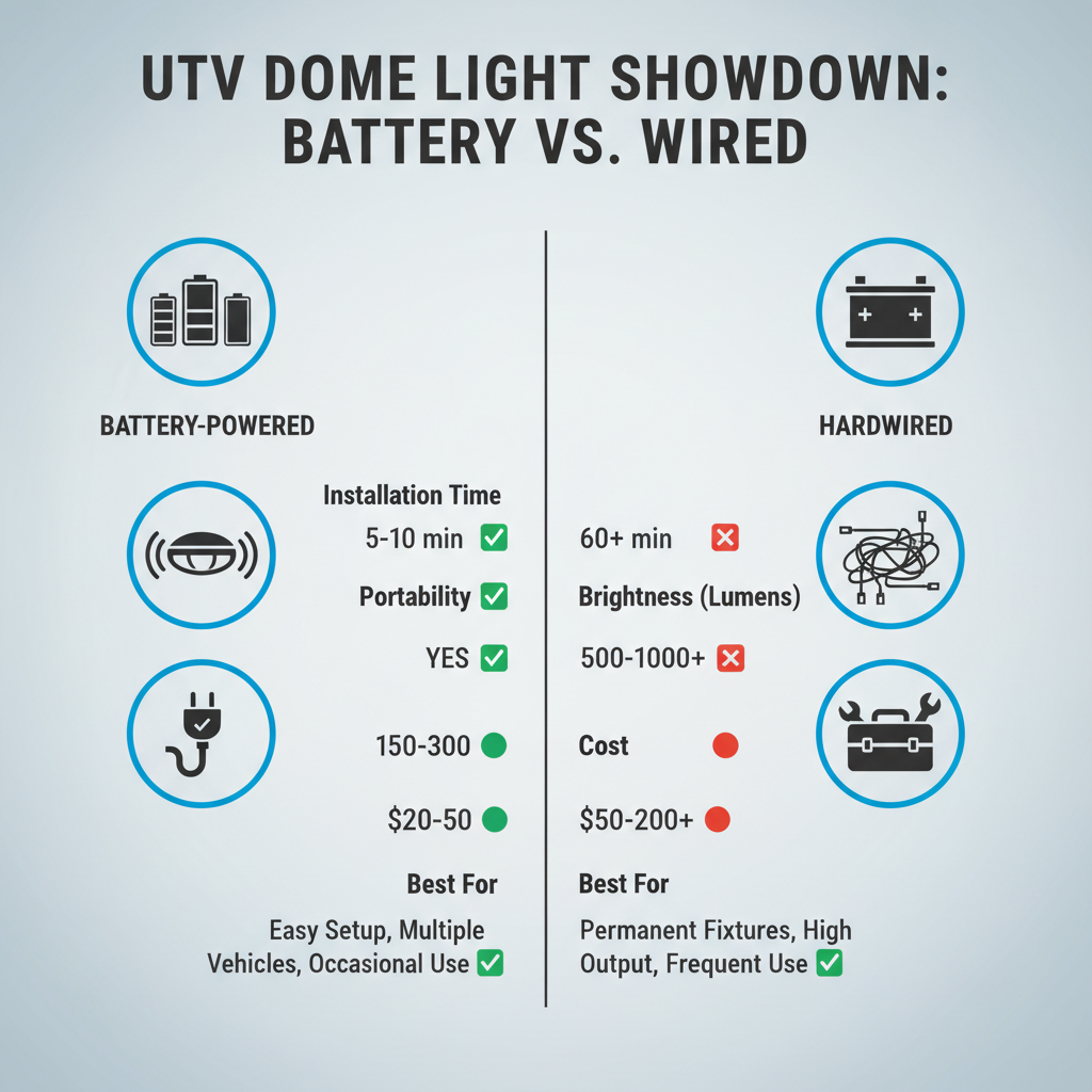  utv dome light battery operated