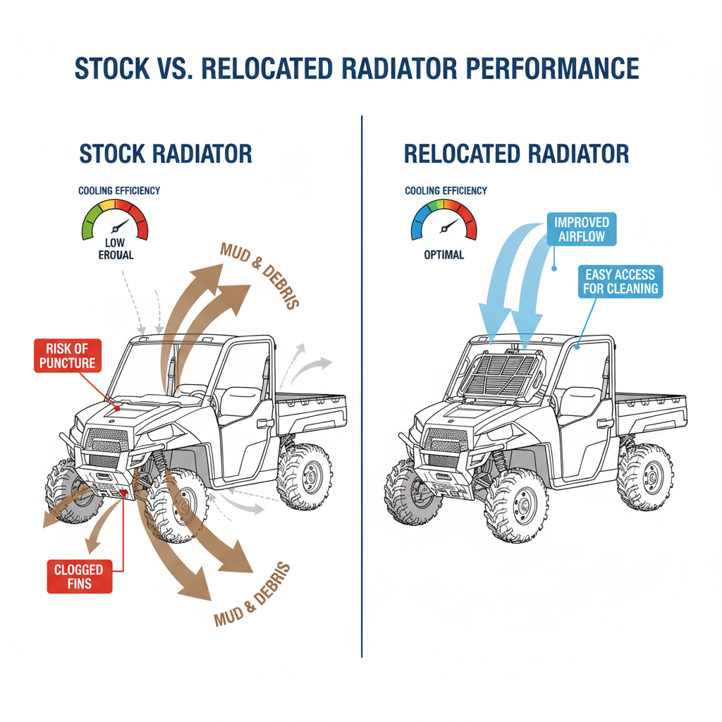  relocating radiator polaris ranger