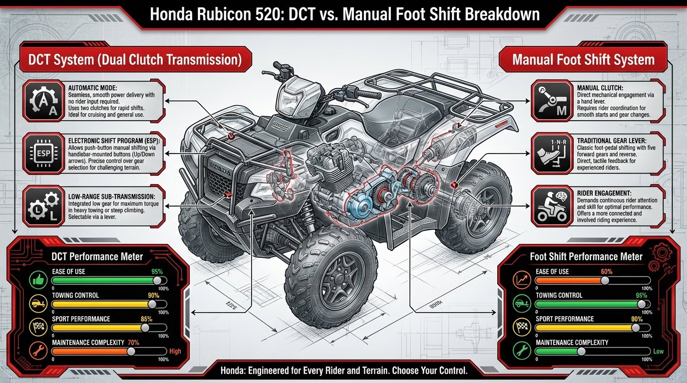  honda rubicon 520 dct vs foot shift