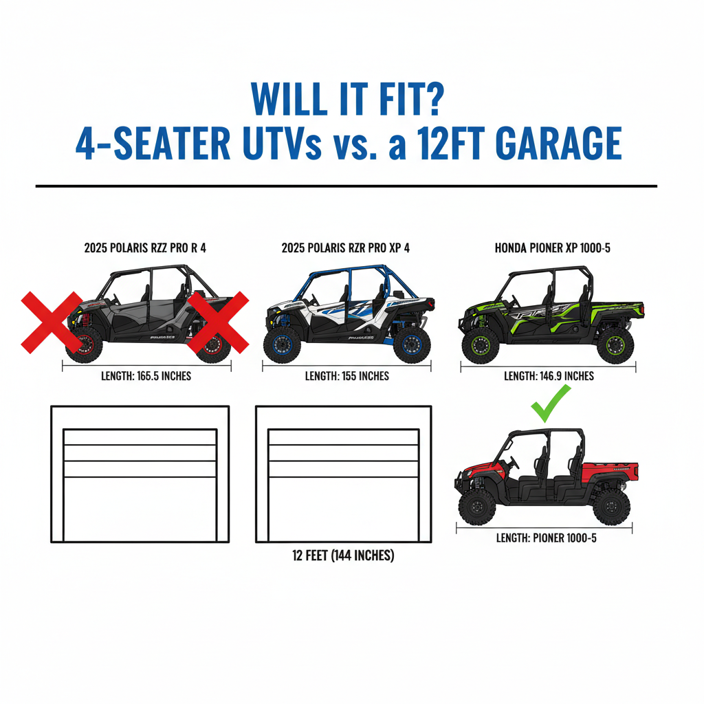  will a rzr 4 seater fit in a 12ft garage