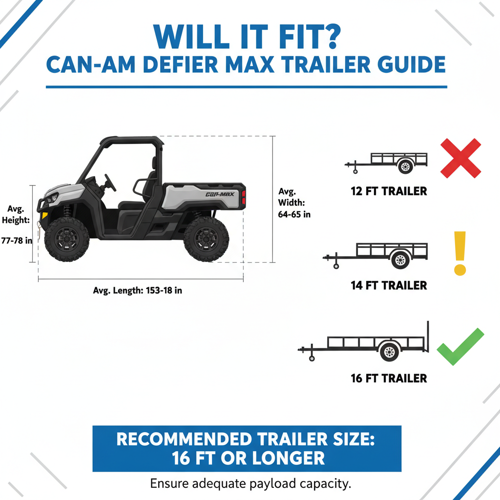  trailer size for can am defender max