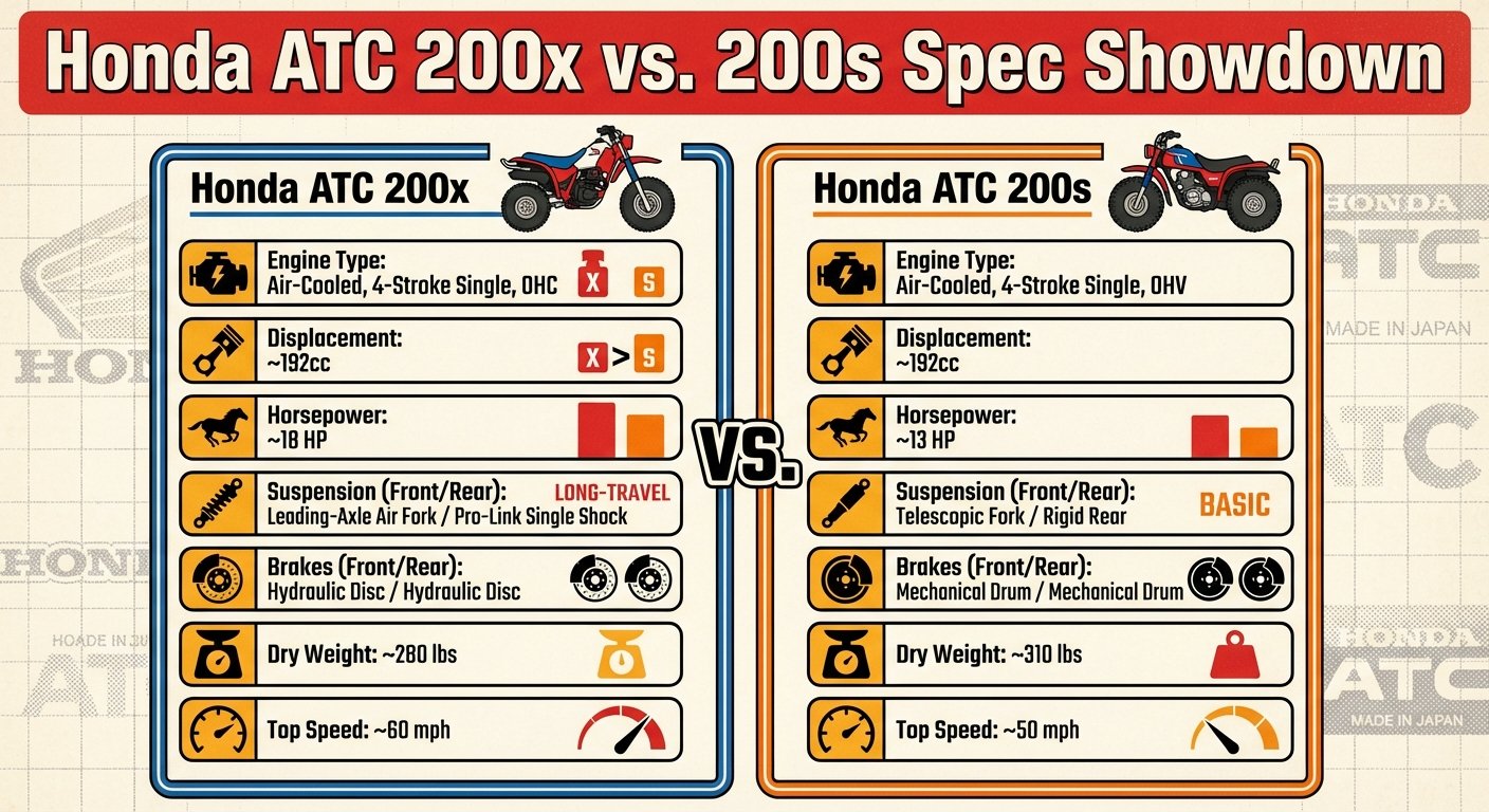 honda atc 200x vs 200s