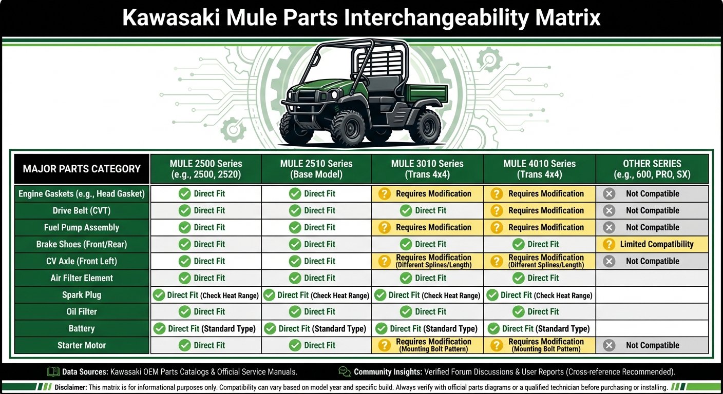kawasaki mule 2510 parts compatibility