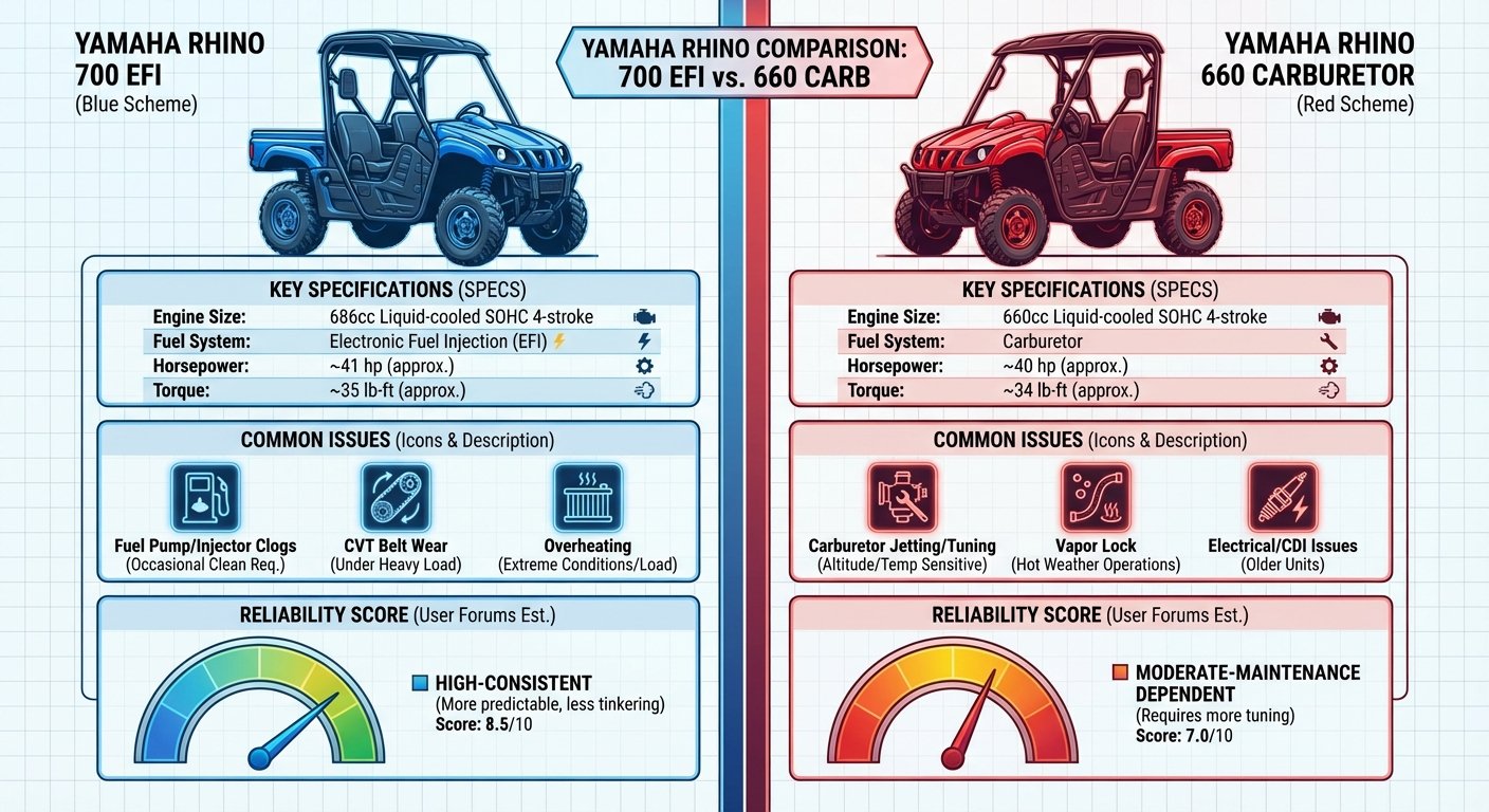yamaha rhino 700 vs 660 reliability