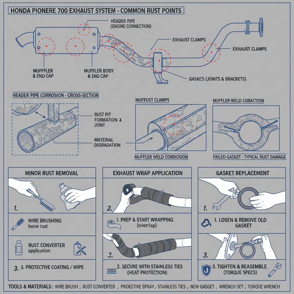  honda pioneer 700 muffler rust repair