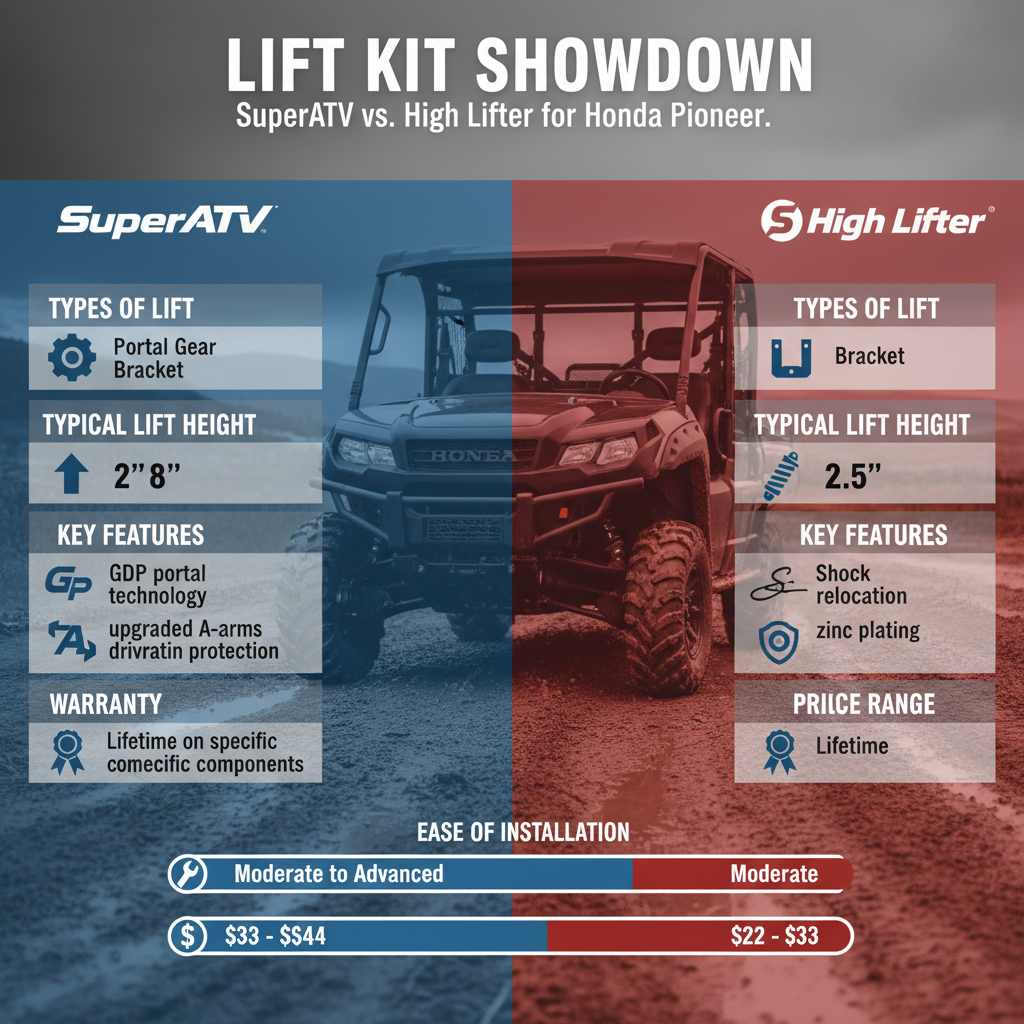 superatv vs high lifter lift kit honda pioneer