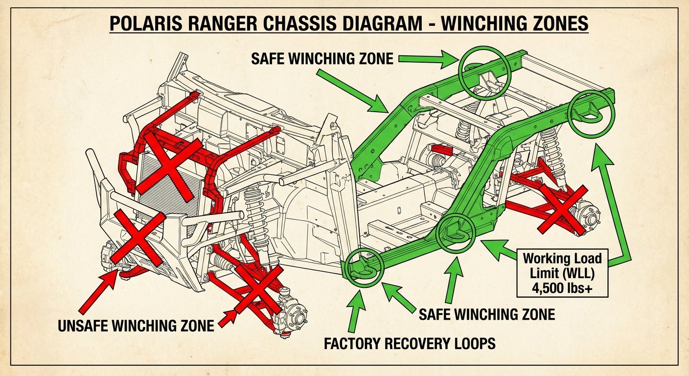 safe winch points on polaris ranger