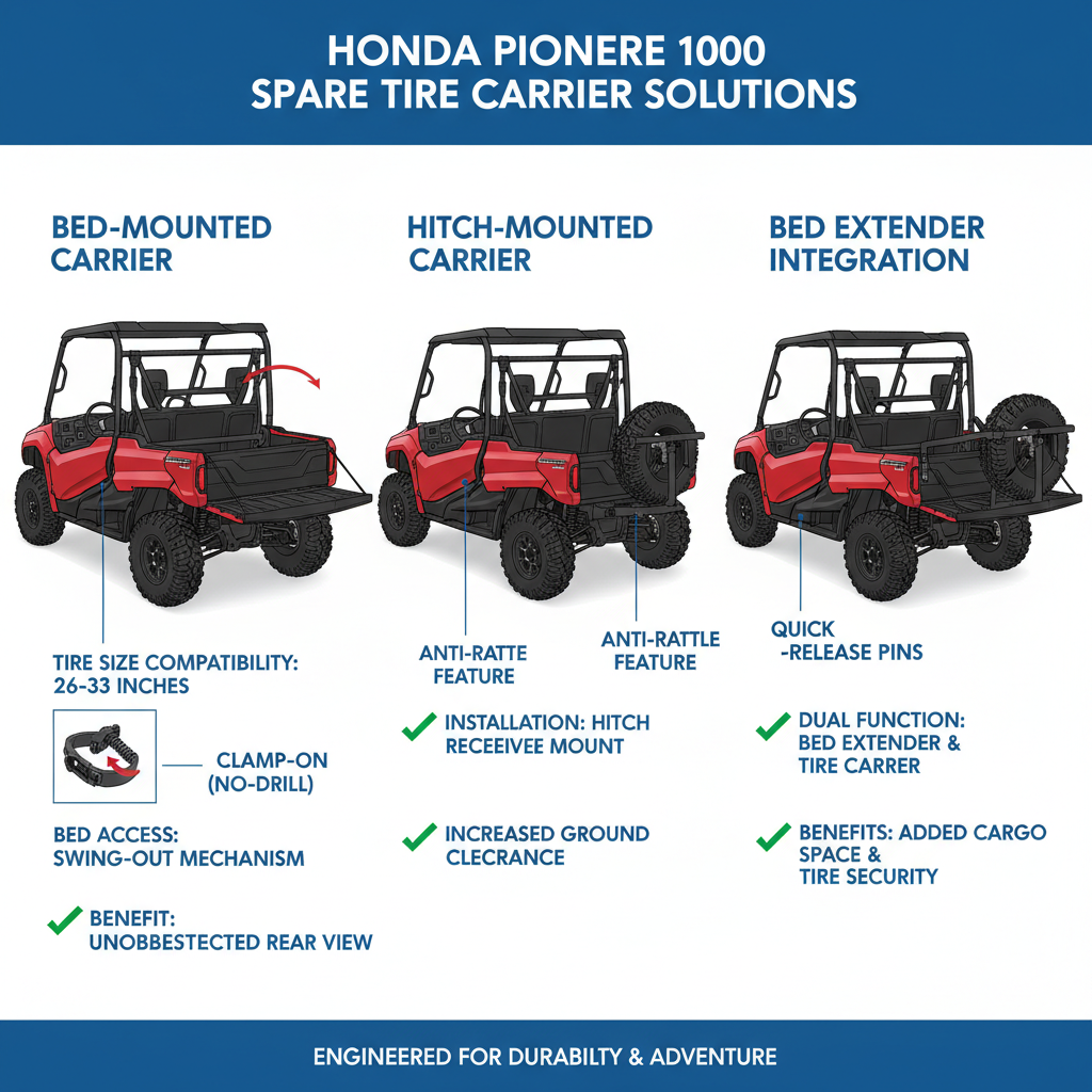  spare tire carrier for honda pioneer 1000